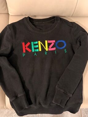 Kenzo Black Sweatshirt with Multicolor Logo